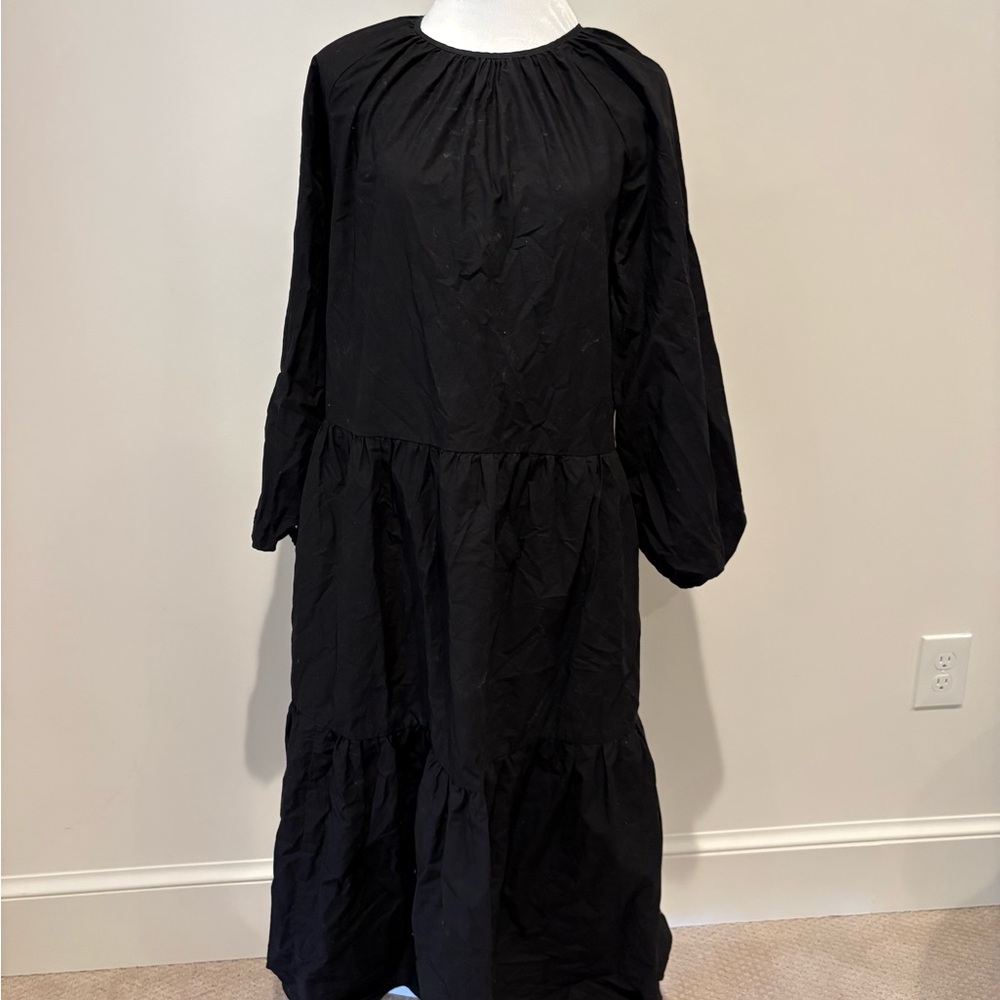 Oversized Tiered Cotton Maxi